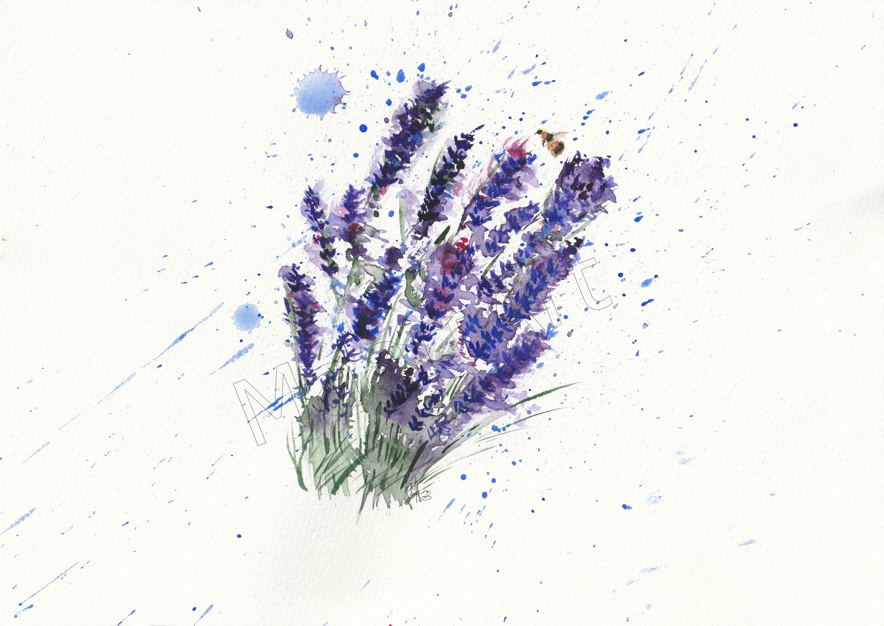 Abstract painting of Lavender